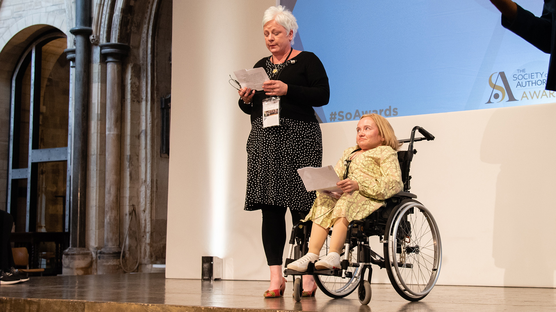Announcing the new prize at Southwark Cathedral. From left, Clare Christian and Penny Batchelor (photograph © Adrian Pope)