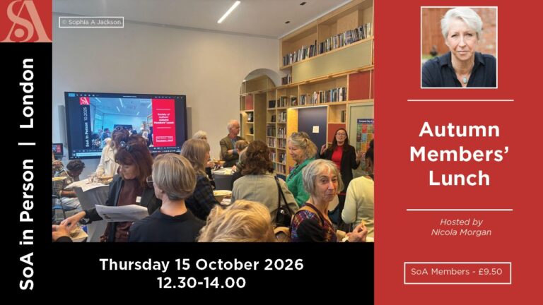 SoA Autumn Members’ Lunch – hosted by Nicola Morgan