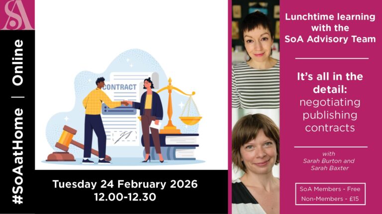Lunchtime learning with the SoA Advisory Team – It’s all in the detail: negotiating publishing contracts
