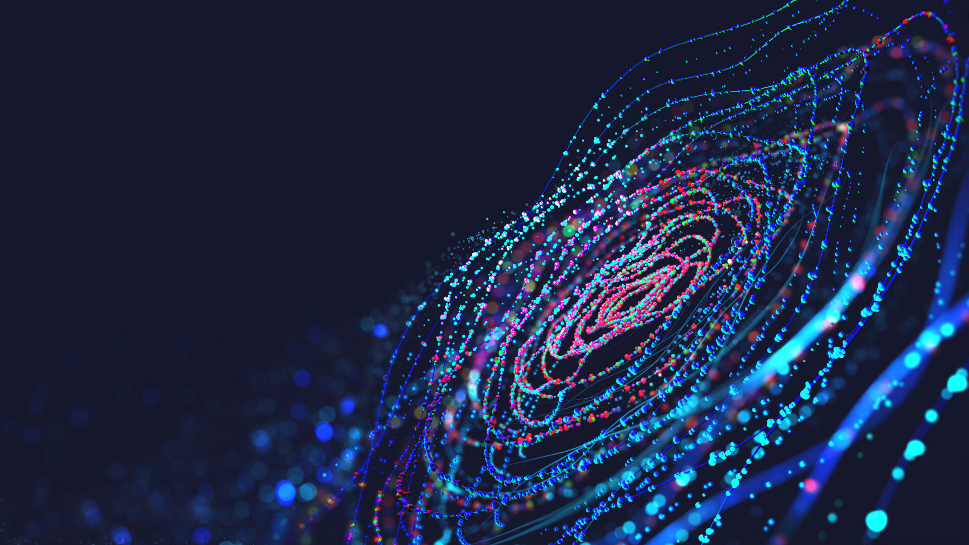 Big Data concept. Digital neural network. Introduction of artifi